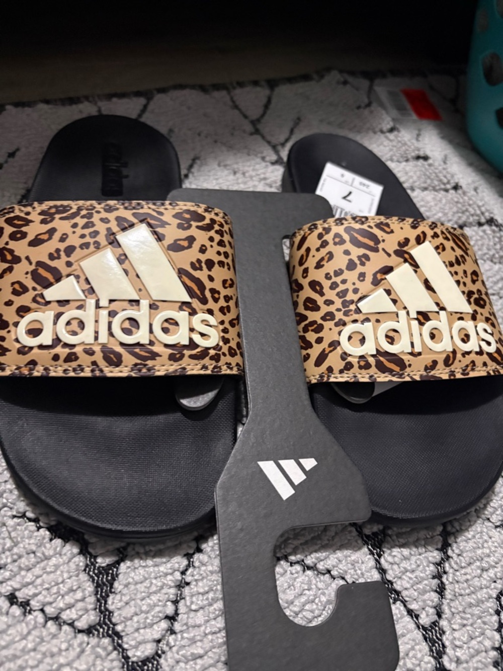 adidas cheetah Print Adilette Slides - Picture 2 of 2